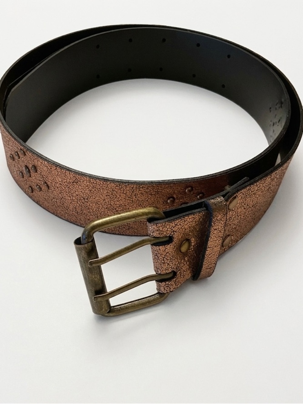 NWOT Copper Metallic Studded Leather Belt